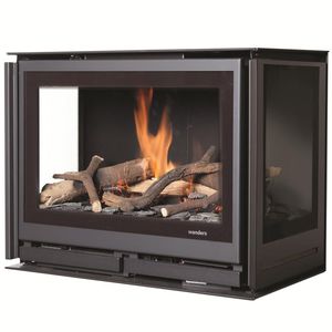 gas fireplace insert / 3-sided