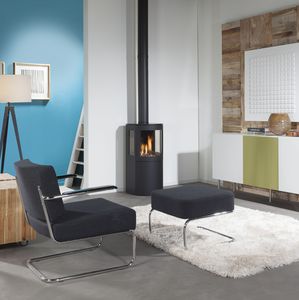 gas heating stove / contemporary / metal / 3-sided