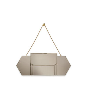 wall-mounted mirror / contemporary / brass