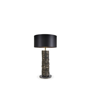 table lamp / contemporary / brass / leather