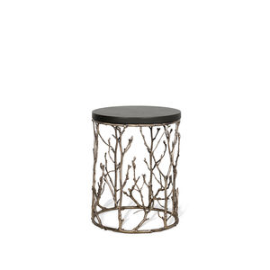 original design side table / brass / leather / ebony