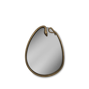 wall-mounted mirror / original design / oval / wood with gold leaf finish