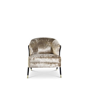 traditional armchair / lacquered wood / velvet