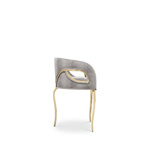 traditional chair / upholstered / with armrests / velvet