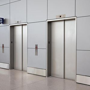 pocket door / stainless steel / fire-rated / double