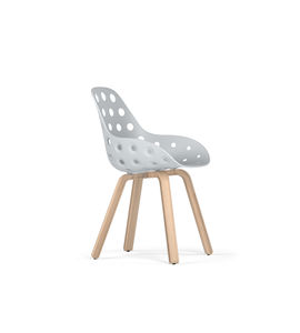 contemporary chair / with armrests / wooden / polypropylene