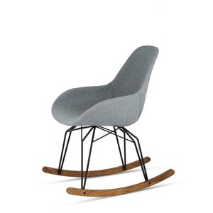 contemporary chair / rocker / metal / wooden