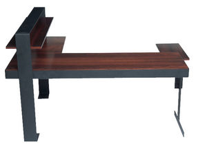 wooden desk / metal / Art Deco / commercial