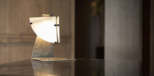 table lamp / Art Deco / metal / by Pierre Chareau
