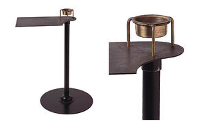 Art Deco side table / wooden / metal / by Pierre Chareau