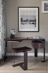 Art Deco stool / oak / walnut / palisander