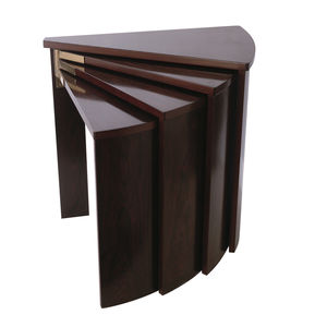 Art Deco nesting tables / mahogany / triangular / by Pierre Chareau