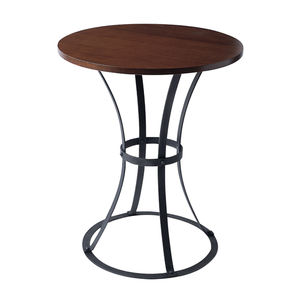 Art Deco side table / mahogany / iron / round