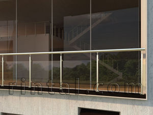 glass railing / steel / with panels / outdoor