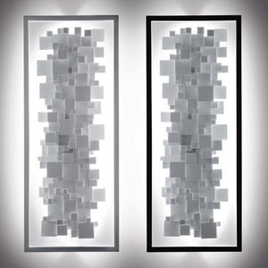 original design wall light / rectangular / stone / metal