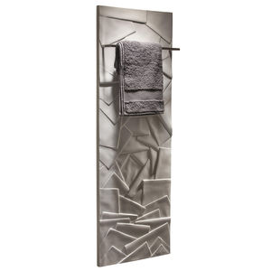 electric towel radiator / hot water / rectangular / natural stone