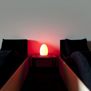 bedside table lamp / contemporary / glass / LED