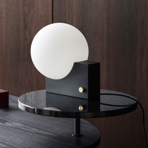 table lamp / contemporary / steel / glass
