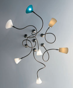 contemporary wall light / metal / glass / LED