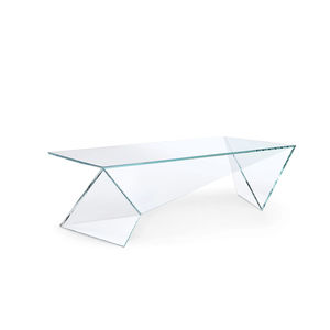 contemporary coffee table / glass / rectangular