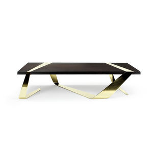 original design coffee table / wenge / brass / polished brass