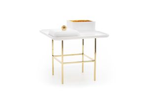 contemporary table / iron / glazed ceramic / rectangular