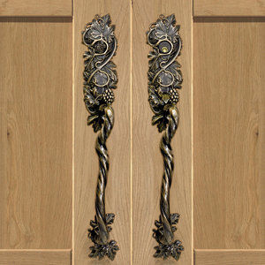 door pull handle / bronze / traditional / with lock