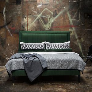 double bed / contemporary / upholstered / with headboard