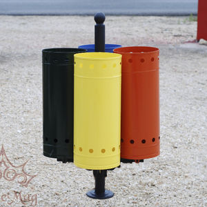 public trash can / galvanized steel / for schools / for hospitals