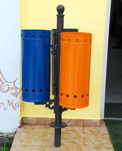 public trash can / galvanized steel / for schools / for hospitals