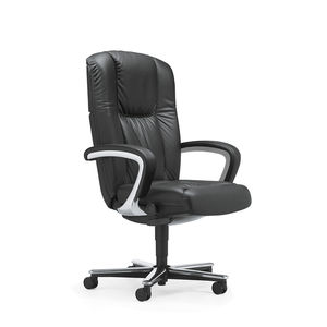 conference armchair / contemporary / leather / adjustable-height