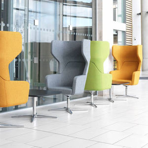 contemporary visitor armchair / fabric / swivel / star base