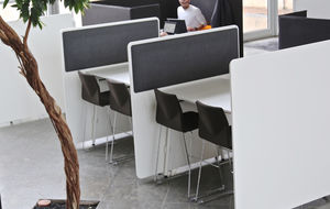 countertop office divider / fabric / laminate