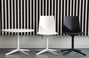 contemporary visitor chair / fabric / polypropylene / chrome steel