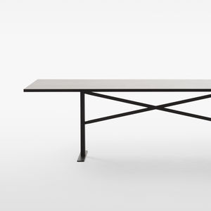 contemporary work table / oak / painted steel / rectangular