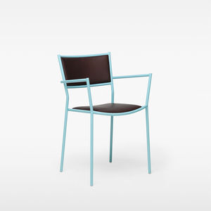 contemporary chair / with armrests / upholstered / stackable