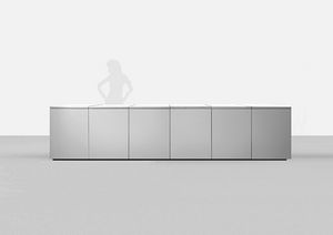 contemporary kitchen / wooden / island / lacquered