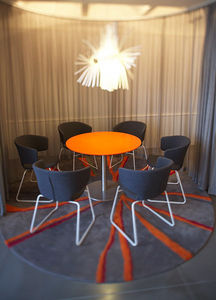 contemporary rug / wool / patterned / round