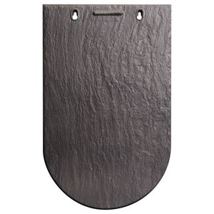 flat roof tile / clay / black / slate look