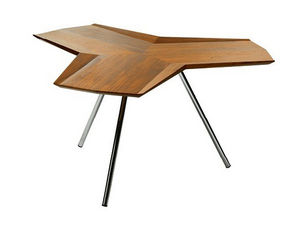 contemporary table / wooden / metal