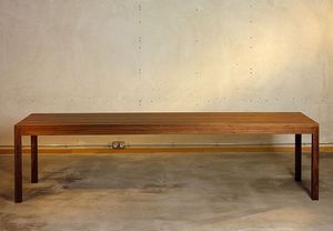 contemporary table / solid wood / oiled wood / varnished wood