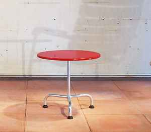 contemporary side table / steel / round / garden