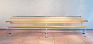 garden bench / contemporary / ash / with backrest