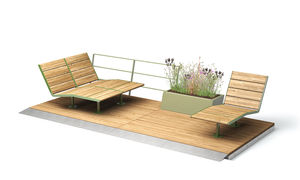 parklet with integrated planter / mobile / modular