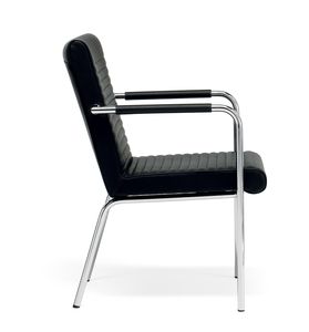 contemporary visitor chair / fabric / oak / birch