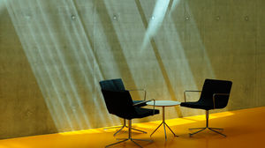 contemporary visitor chair / fabric / leather / chrome