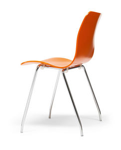 contemporary visitor chair / fabric / leather / chrome