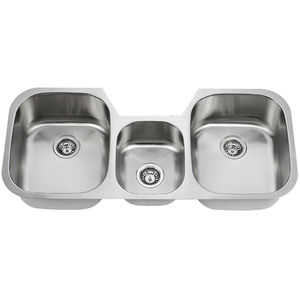 triple-bowl kitchen sink / stainless steel