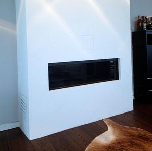 gas fireplace / contemporary / closed hearth / open hearth