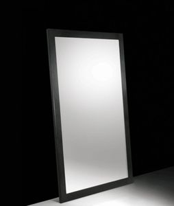 wall-mounted mirror / contemporary / rectangular / lacquered wood